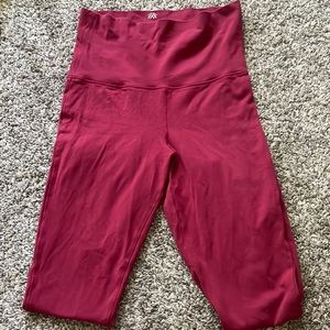 maroon red leggings high waisted